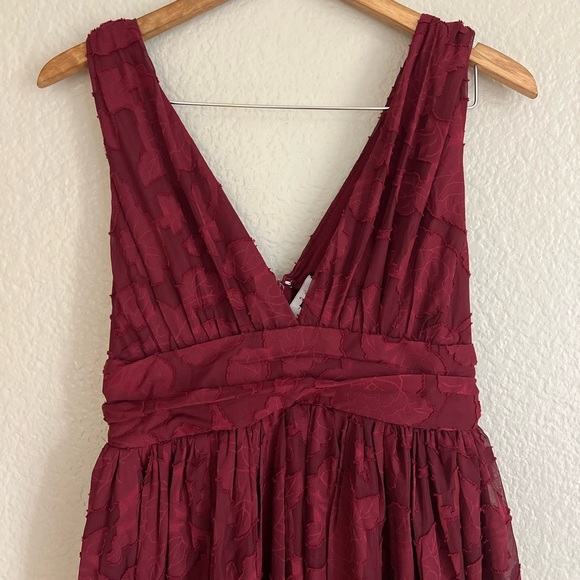 NWOT Sweet Sophistication Burgundy Burnout Floral Maxi Dress - Picture 10 of 10
